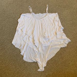 White Ruffle Layered Tank Top